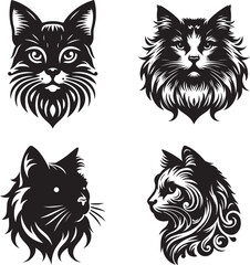 Cat silhouette shape vector design