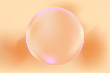 Aesthetic light beige glowing pearl or circle with smooth brown watercolor background. Abstract blurred wallpaper with copy space. Elegant presentation slides design, product backdrop, web banner