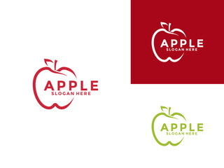 Obraz premium Apple Modern Logo design vector, Line Art Apple logo icon template