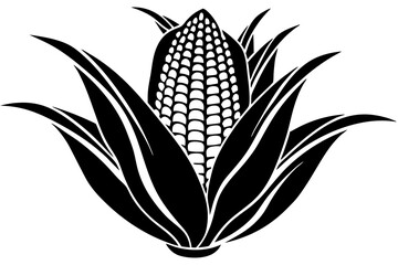 Corn silhouette icon isolated Vector illustration	

