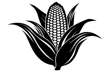Corn silhouette icon isolated Vector illustration	
