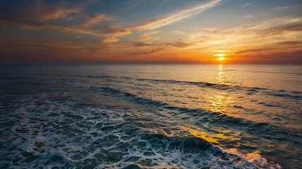 Obraz premium Beautiful Sunset Ocean Shot for World Photography Day