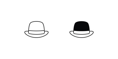 hat set icon with white background vector stock illustration