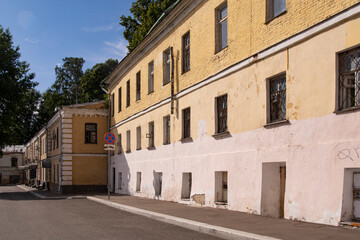 MOSCOW, RUSSIA - August 11, 2024 : Architecture of Khitrovka district near Khitrovskaya Square in Moscow, Russia.