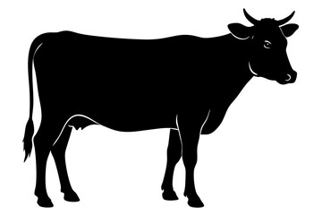 cow silhouette, cow vector illustration, bull, cow icon	
