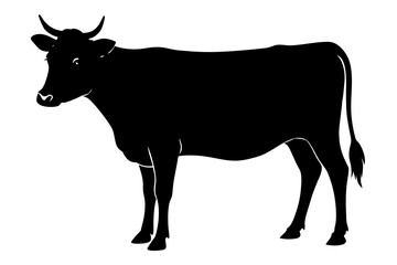 cow silhouette, cow vector illustration, bull, cow icon	
