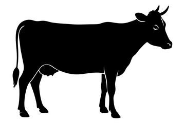 cow silhouette, cow vector illustration, bull, cow icon	
