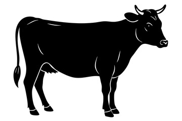 cow silhouette, cow vector illustration, bull, cow icon	
