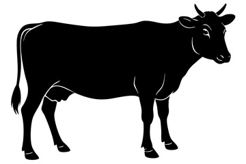 cow silhouette, cow vector illustration, bull, cow icon	
