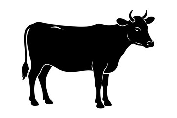 cow silhouette, cow vector illustration, bull, cow icon	
