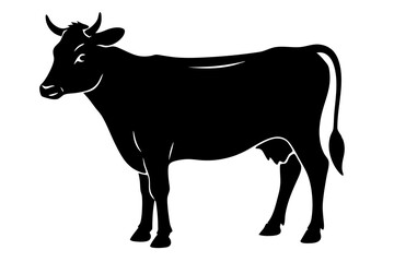 cow silhouette, cow vector illustration, bull, cow icon	
