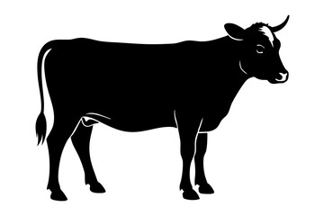 cow silhouette, cow vector illustration, bull, cow icon	
