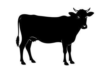 cow silhouette, cow vector illustration, bull, cow icon	
