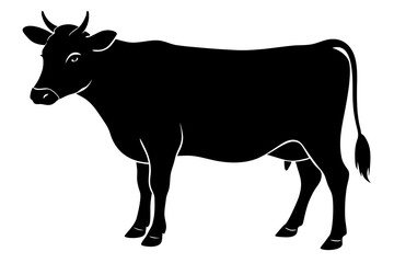 cow silhouette, cow vector illustration, bull, cow icon	
