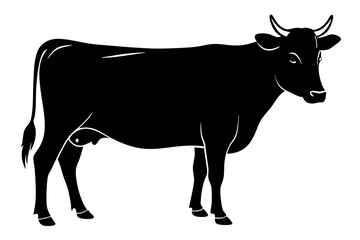 cow silhouette, cow vector illustration, bull, cow icon	
