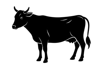 cow silhouette, cow vector illustration, bull, cow icon	
