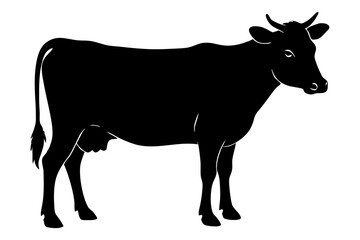 cow silhouette, cow vector illustration, bull, cow icon	
