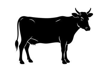 cow silhouette, cow vector illustration, bull, cow icon	
