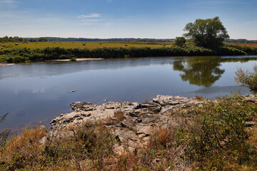 steinernes Muldenufer, Muldental bei Grimma, Grimma an der Mulde, Landkreis Leipziger Land, Sachsen, Deutschland