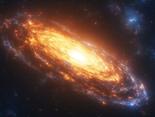 Fototapeta premium Massive celestial giant on a precise trajectory, illuminated by the glow of the Milky Way Giant Trajectory Milky Way, cosmic precision