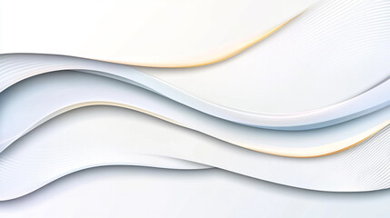 Obraz premium Golden lines and waves. a white backdrop, designed to add a touch of elegance and refinement to vector illustrations.