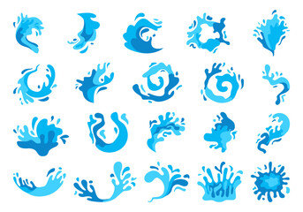 Water Splash Illustration Element Set