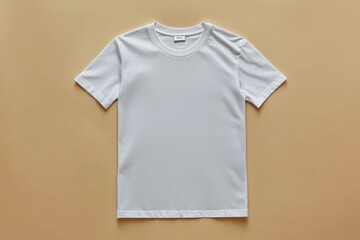 Simple Tshirt Flatlay mockup in beige background created with generative AI