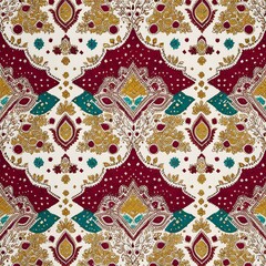Fototapeta premium Indian Bandhani seamless pattern background 