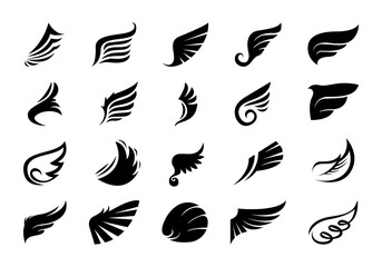 Wing Silhouette Icon Element