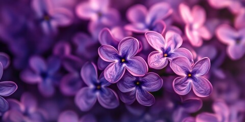 Floral dreamland: a close-up of ethereal violet flowers against a blurred background.