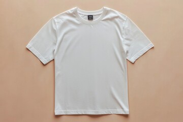 Simple Tshirt Flatlay mockup in beige background created with generative AI