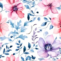 Obraz premium watercolor pastel flower decorative patterns