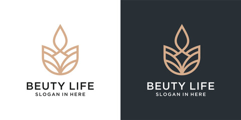 Floral ornament logo and icon, Abstract beauty flower vector logo design collection.