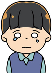 涙を流す男の子