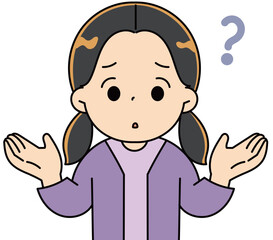 わからないジェスチャーをする女の子