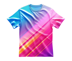 Colorful Gradient T-shirt Mockup. Isolated on transparent background