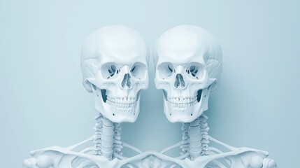 Unity and Connection Symbolism: Skeleton Visualization in High Detail for Creative Concepts with Copy Space, 8K Resolution