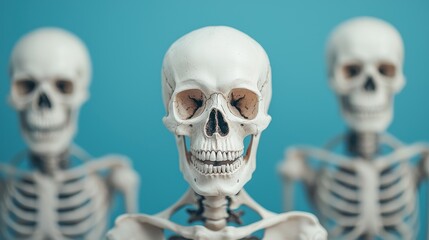 Fototapeta premium Eerie Artistic Rendition of Skeletons in Mythology and Folklore with Copy Space, High Detail 8K Image