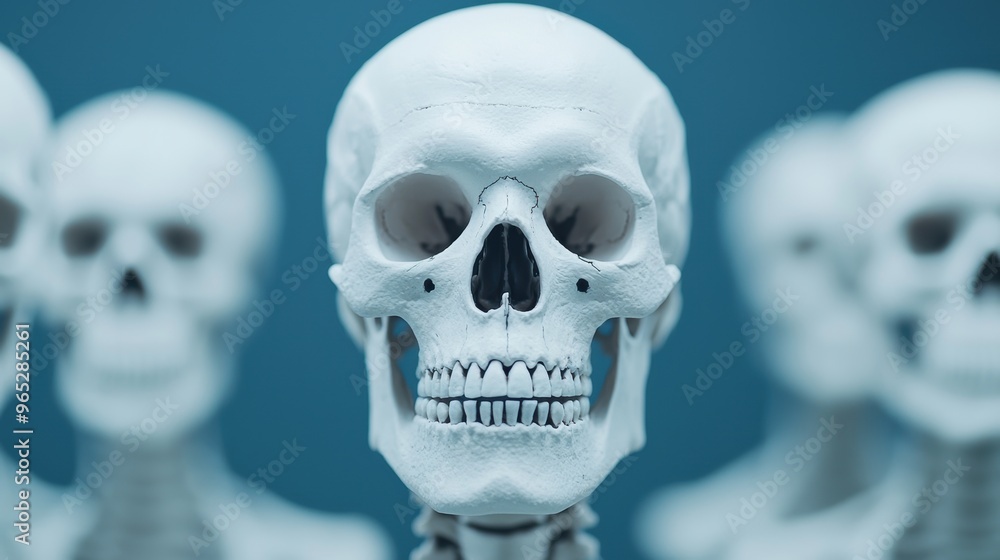 Poster creative skeletons: innovative concepts visualization with copy space in 8k high detail