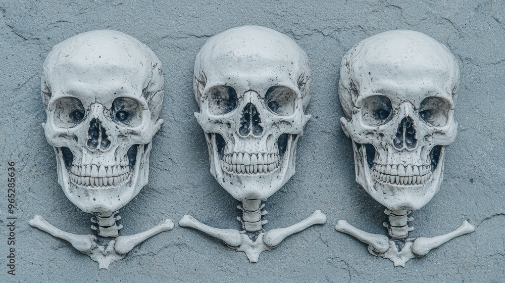 Poster unveiling ancient wisdom: intricate 8k skeleton art display with copy space