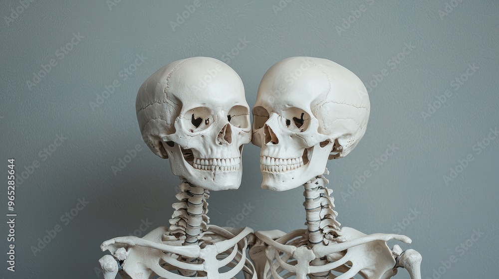 Aufkleber journey of life guided by skeletons - inspirational concept with copy space for text in high detail 