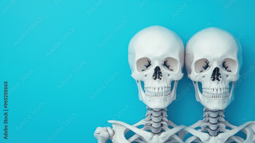 Poster wisdom of skeletons - conceptual illustration symbolizing experience and insight with text space, ul