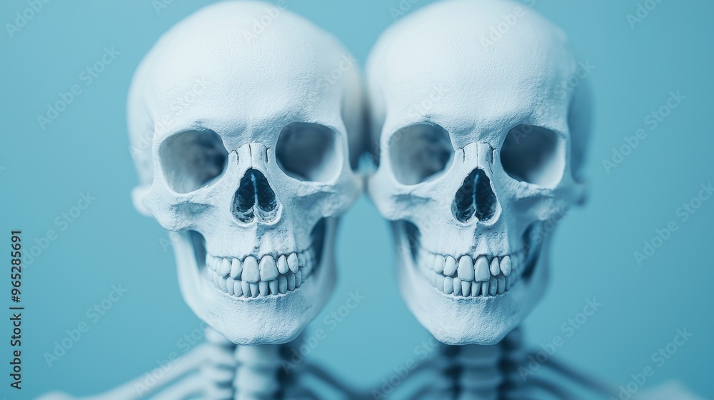 Aufkleber illuminating insights: skeletons as symbols of understanding and enlightenment with copy space for t