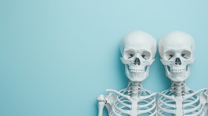 Illuminating Insights: Detailed 8K Illustration of Skeletons Symbolizing Experience with Copy Space for Text