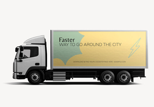 Delivery Truck Mockup With Generative AI