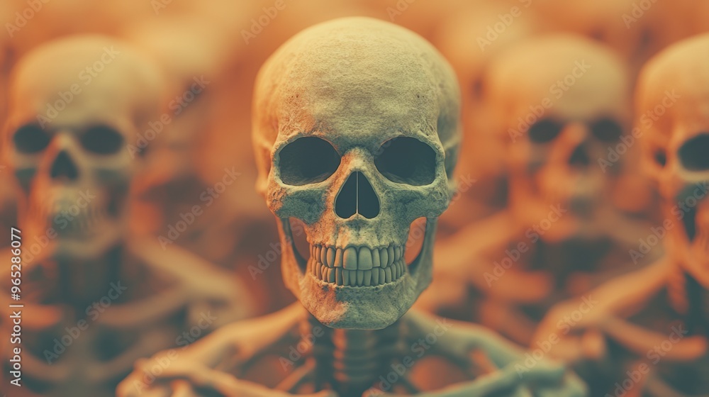 Aufkleber mystical skeletons: fantasy creatures in high detail 8k visualization with copy space for text