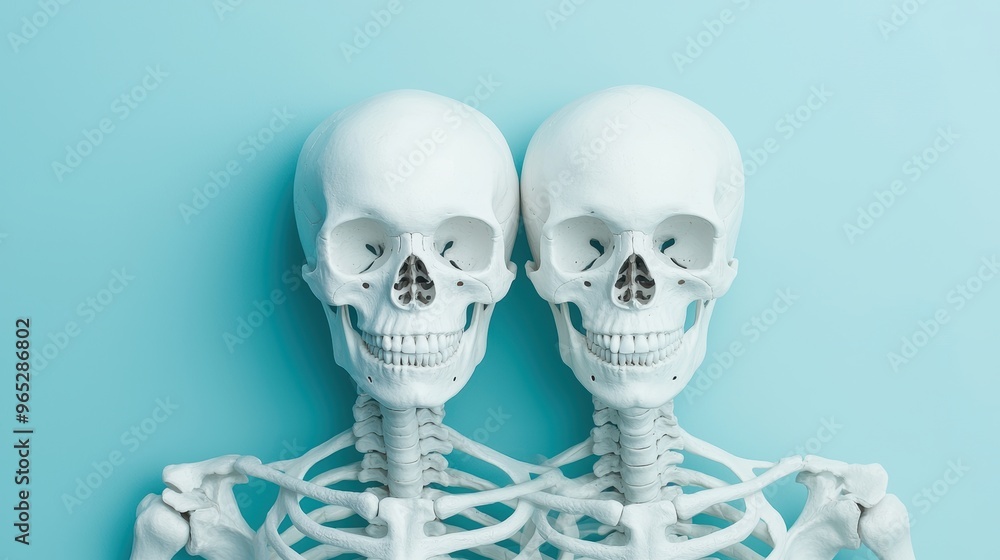 Aufkleber skeletons of cooperation: symbolic visualization of unity and collaboration with copy space for text