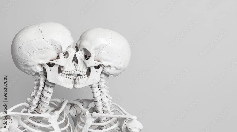 Aufkleber understanding and empathy through skeleton visualization - high detail 8k image with copy space