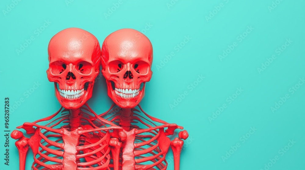 Poster unveiling uniqueness: detailed skeleton visualizations for individuality concept with copy space for