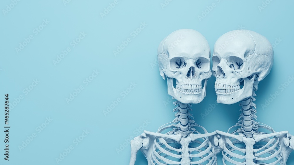 Poster empowering self-confidence: detailed skeleton visuals with copy space for text in 8k resolution
